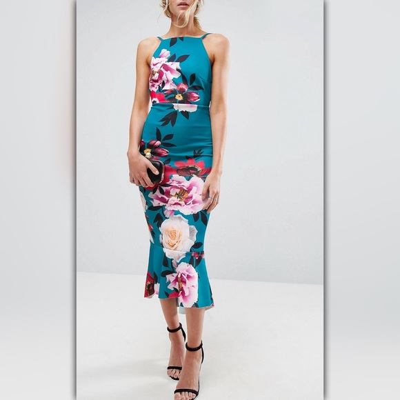 Spring/Easter Open Back Floral Midi Dress - Picture 4 of 5